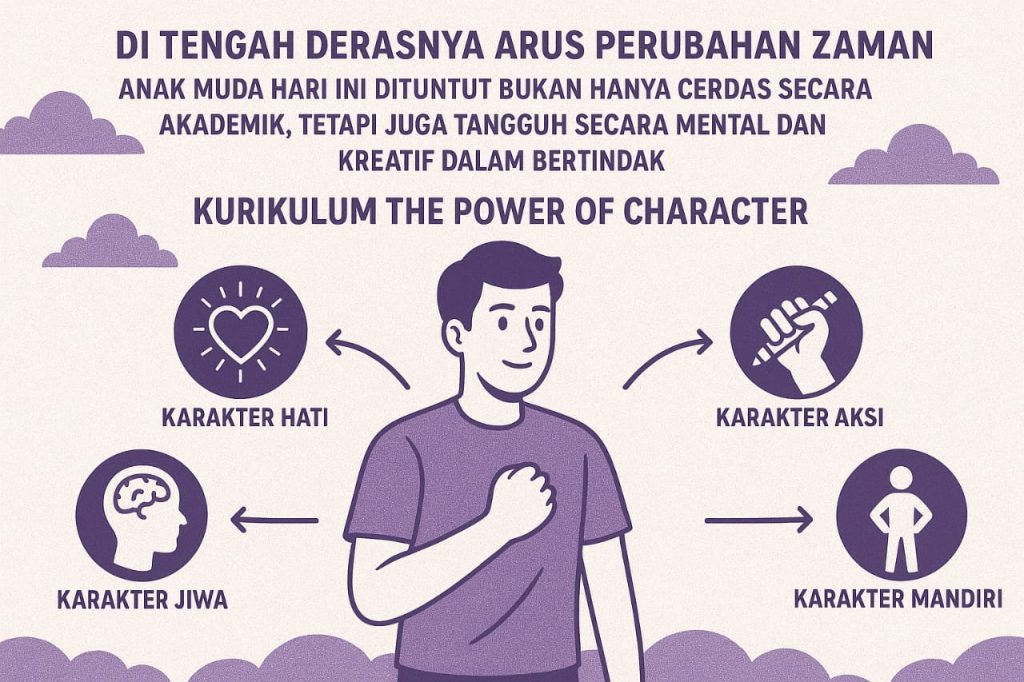Di tengah derasnya arus perubahan zaman, anak muda hari ini dituntut bukan hanya cerdas secara akademik, tetapi juga tangguh secara mental dan kreatif dalam bertindak. Dalam kurikulum The Power of Character yang digagas oleh Bapak Founder RQV Foundation, Calon Doktor Azmi Fajri Usman, S.H., M.H., terdapat empat pilar pembentuk karakter utama: Karakter Hati, Karakter Jiwa, Karakter Aksi, dan Karakter Mandiri.